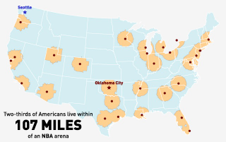 Illustration for article titled Maps: How Far Do Americans Live From Their Sports Teams?